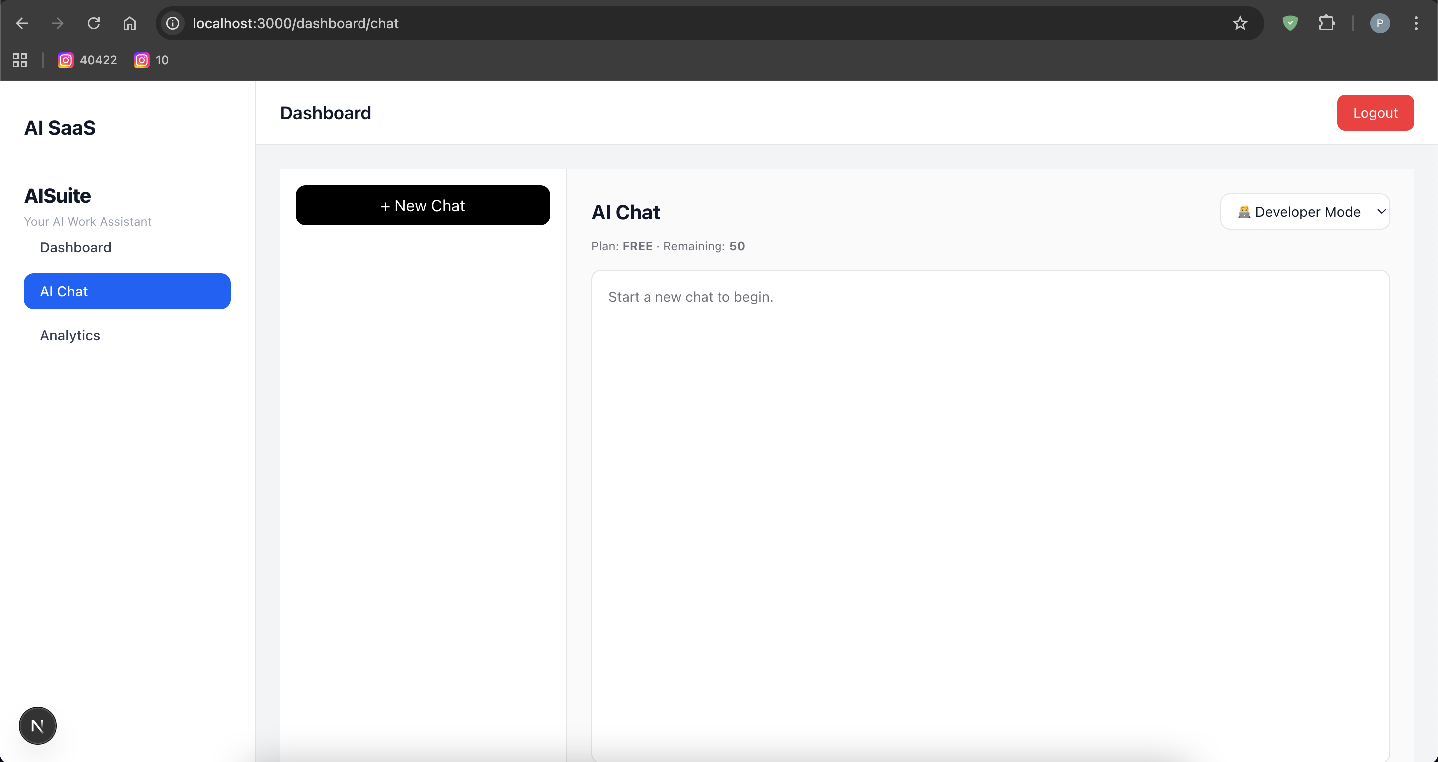AI-saas Dashboard - Screenshot 3 showing product features and functionality