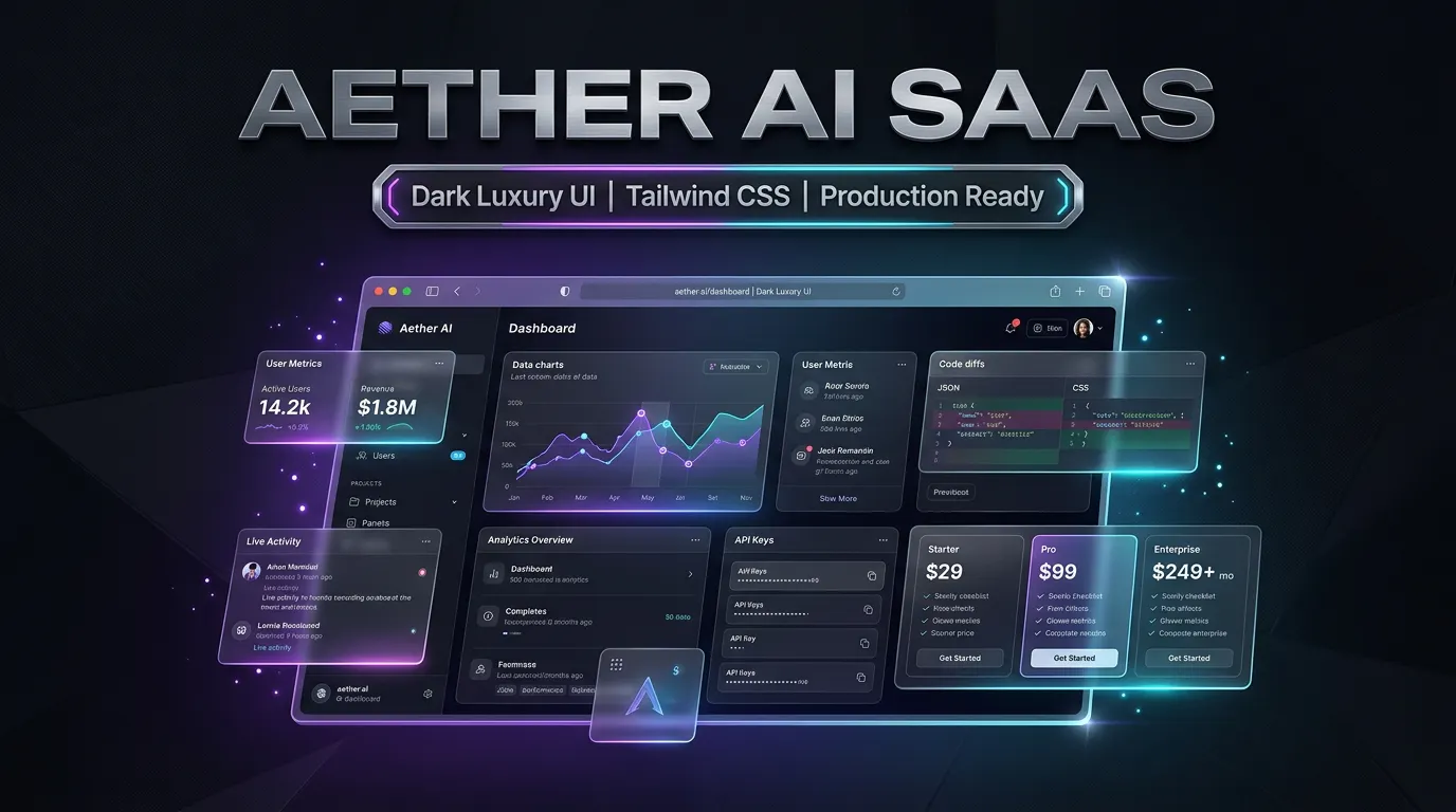 Aether AI - SaaS UI Suite 截图