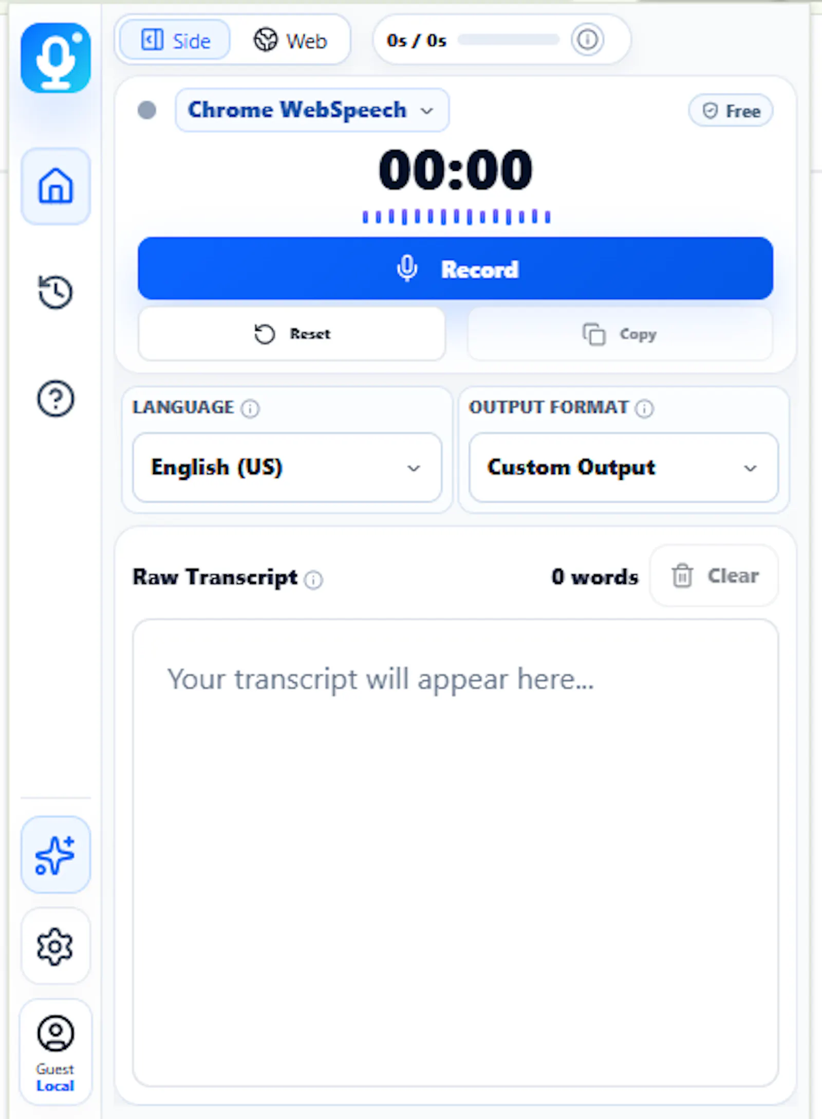 Speech to Text Transcriber GG extension screenshot 4