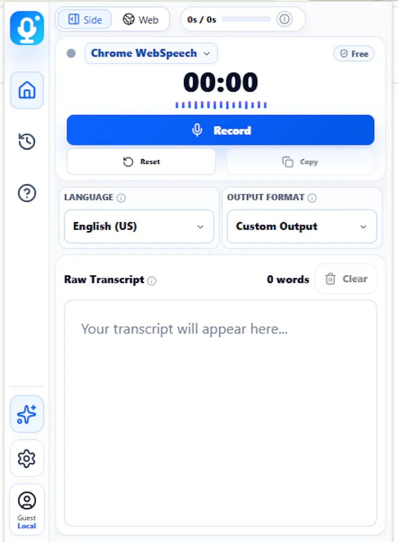 Speech to Text Transcriber GG extension screenshot 4
