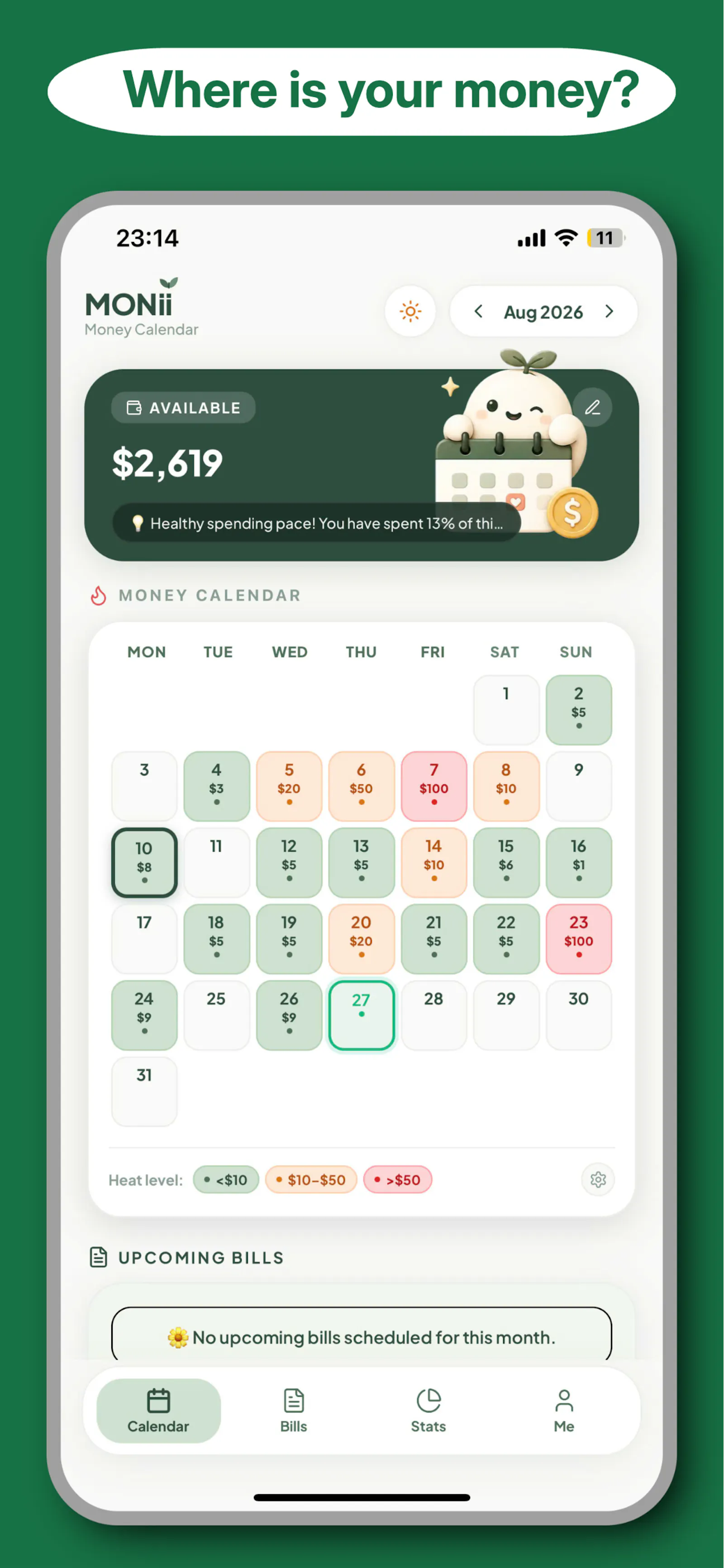 Monii - Money Calendar screenshot 1