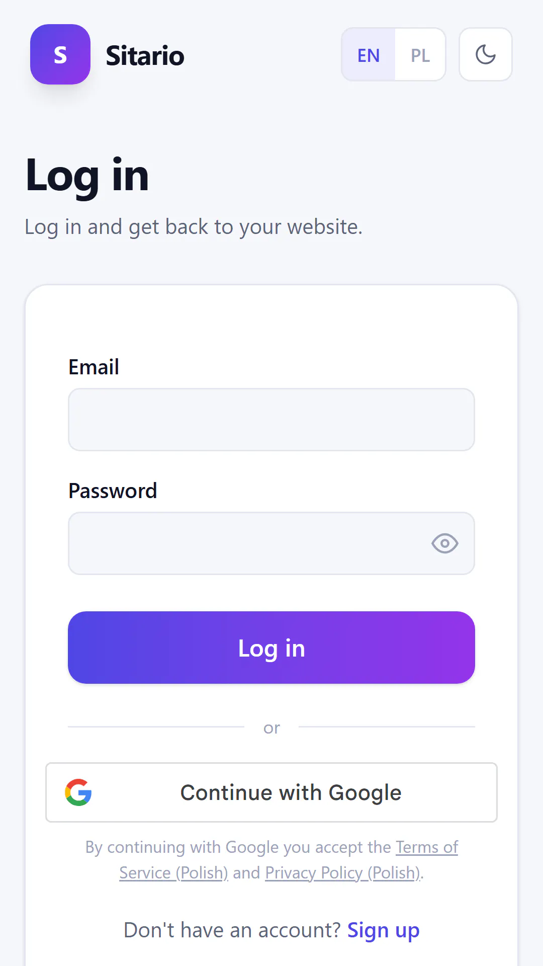 Sitario - website builder gallery image