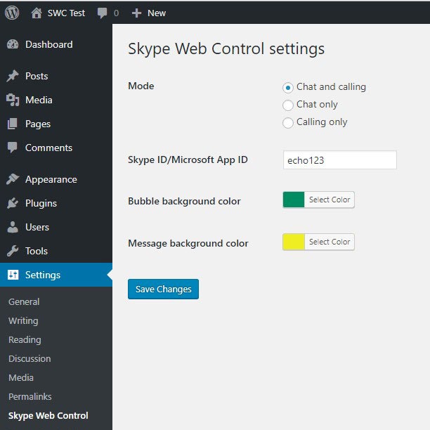 Skype Web Control gallery image