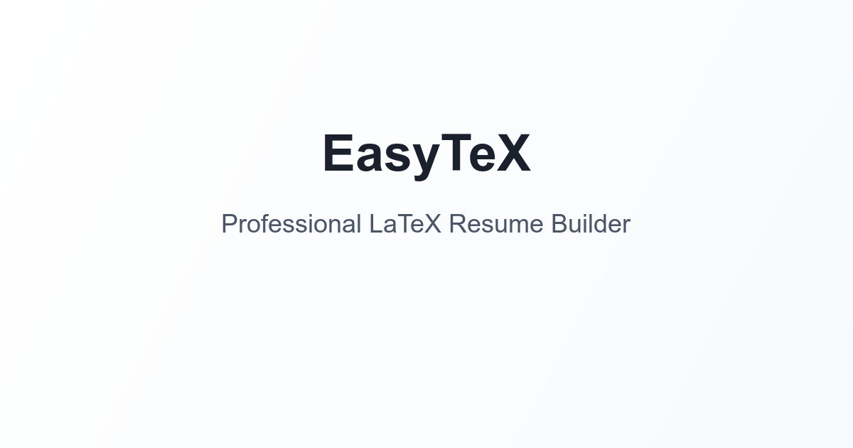 وسائط EasyTex LaTex-Resume Builder 1