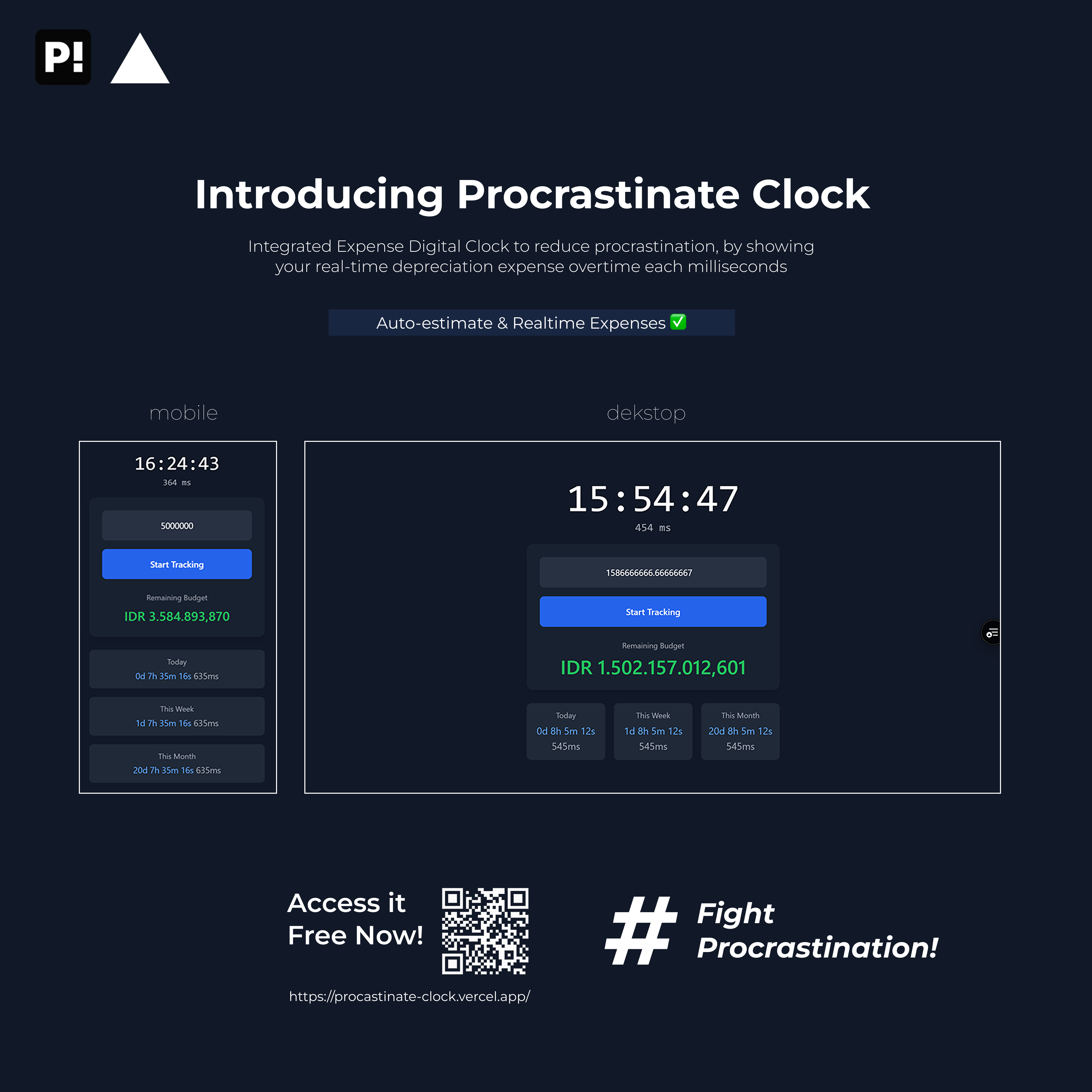 Orologio procrastinato - Orologio digitale che traccia le tue spese in tempo reale. media 2