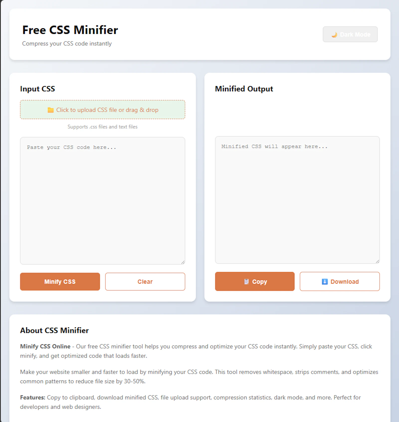 Free CSS Minifier screenshot 2