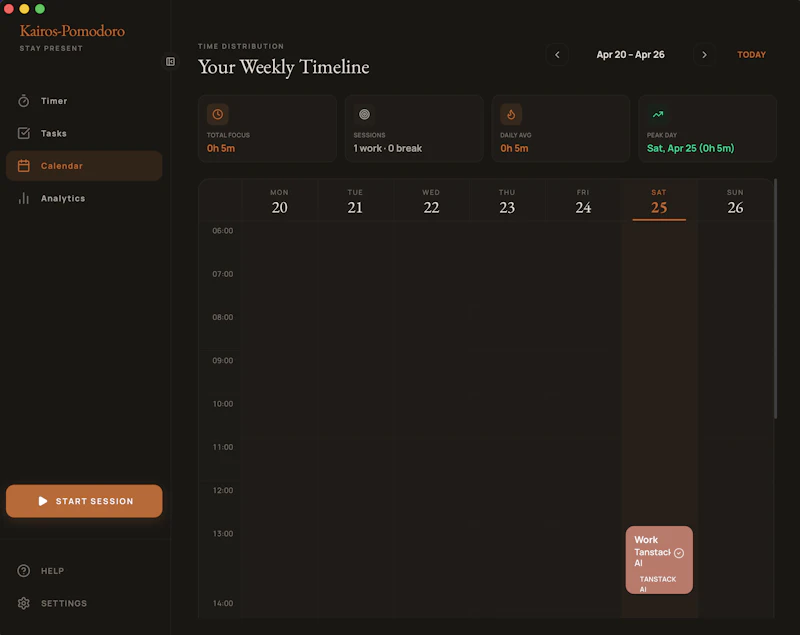 Kairos‑Pomodoro screenshot 6