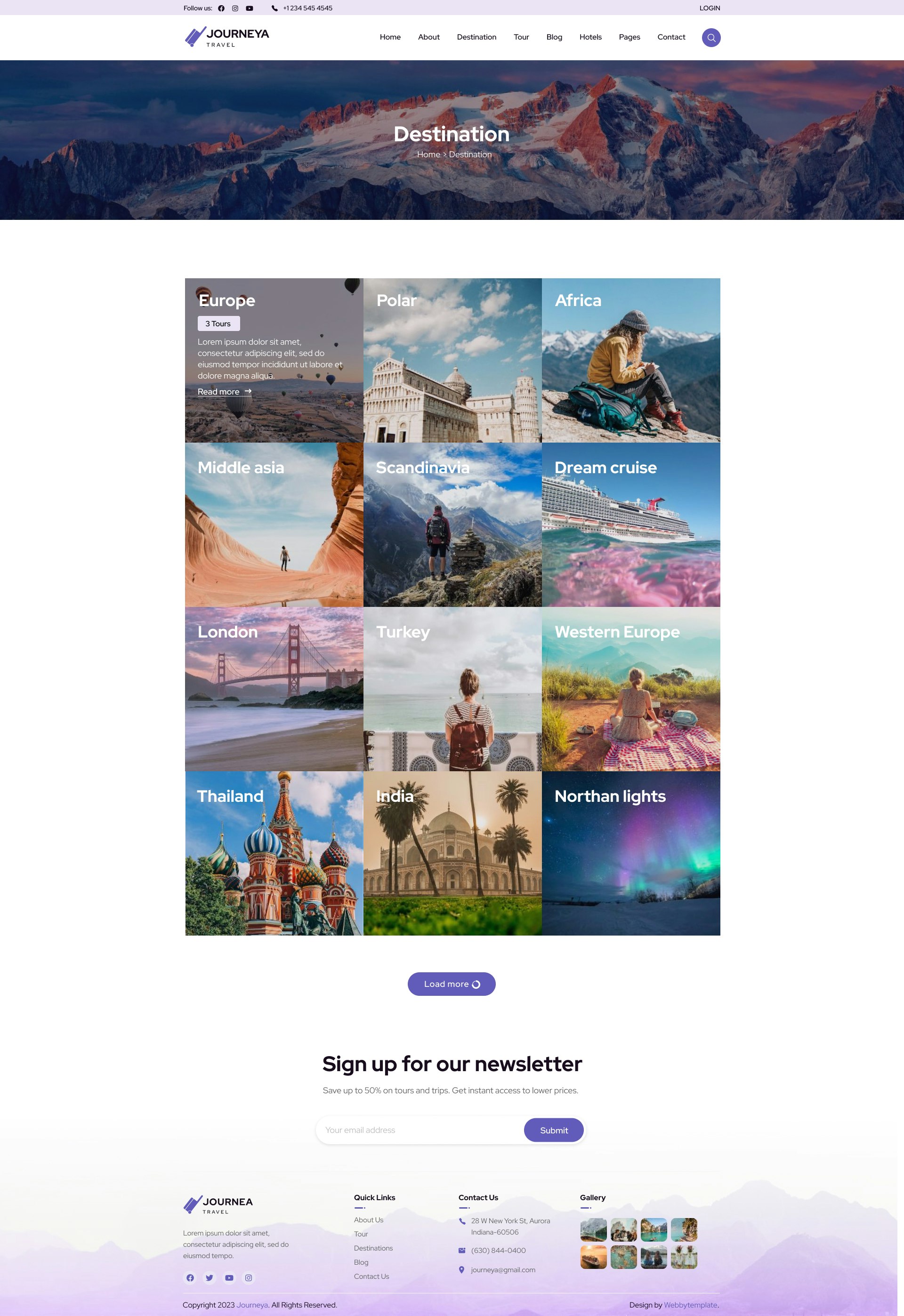 Journeys reisbureau website -sjabloon - Reizen reisbureau website -sjabloon figma ui -sjabloon media 10