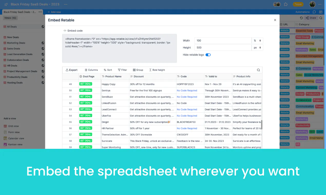 Free Black Friday SaaS deals database gallery image
