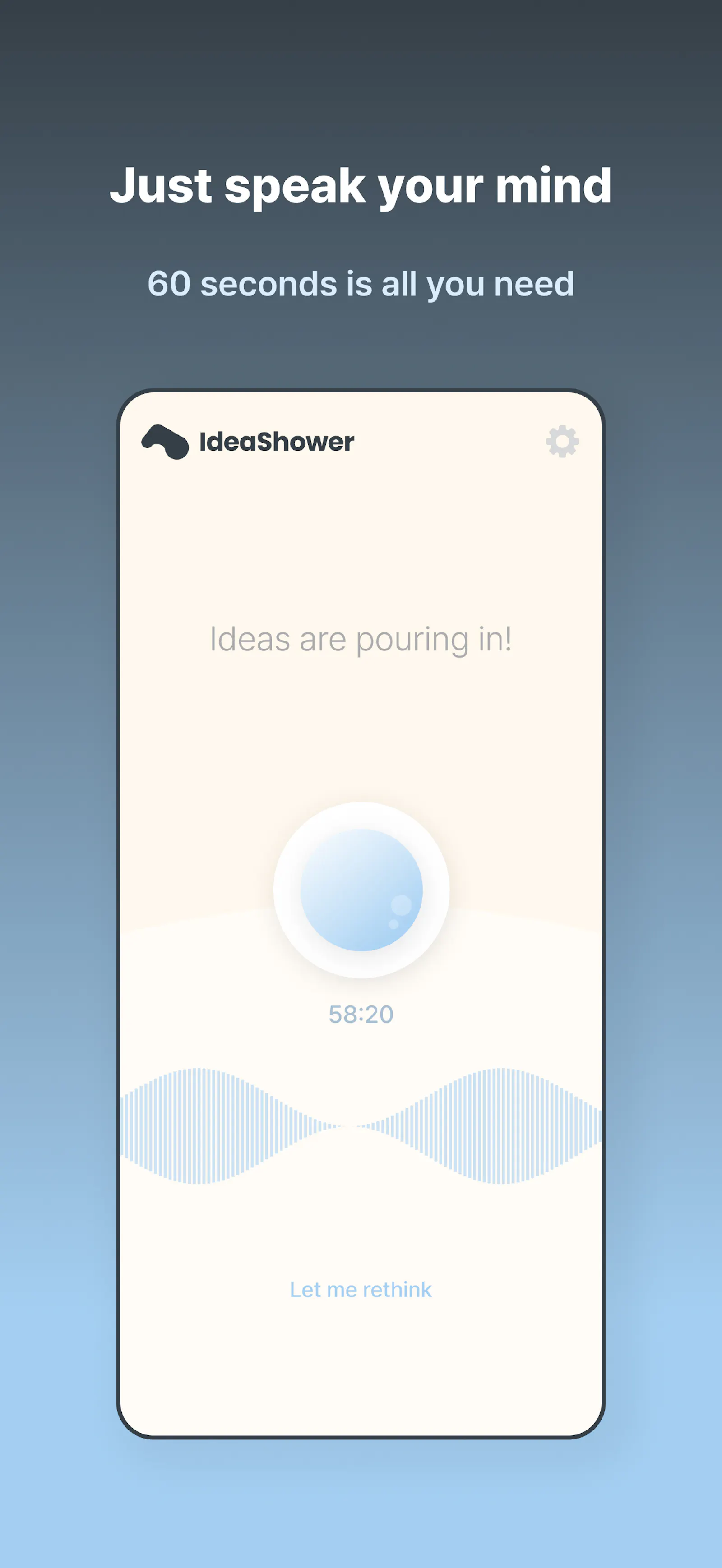 Idea Shower: AI voice journal screenshot 2