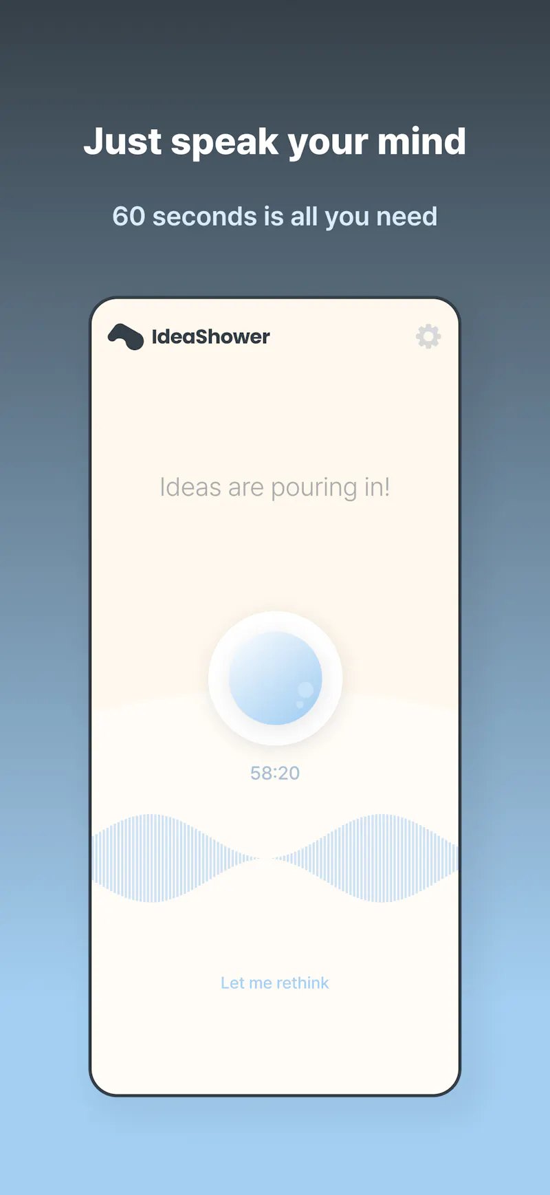 Idea Shower: AI voice journal screenshot 2