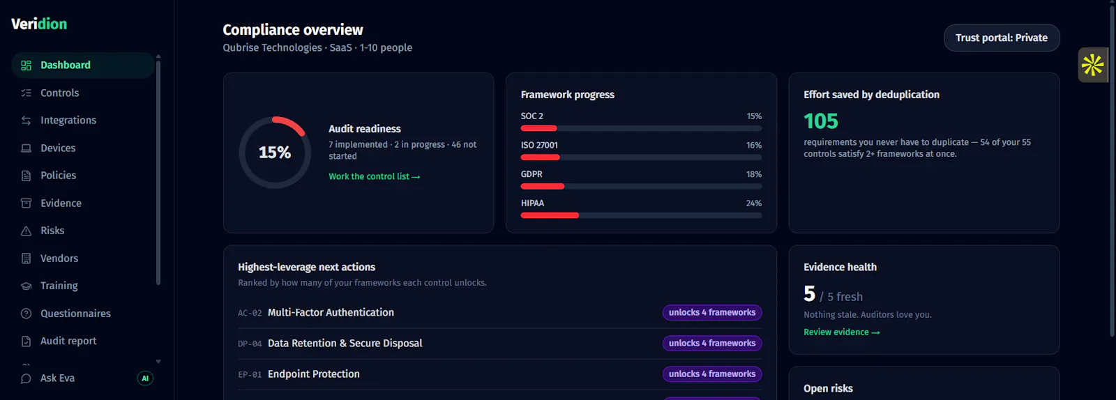 Veridion screenshot 2