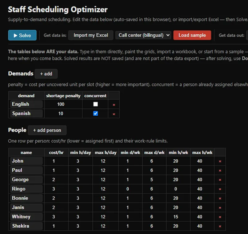 Staff Scheduler screenshot 1