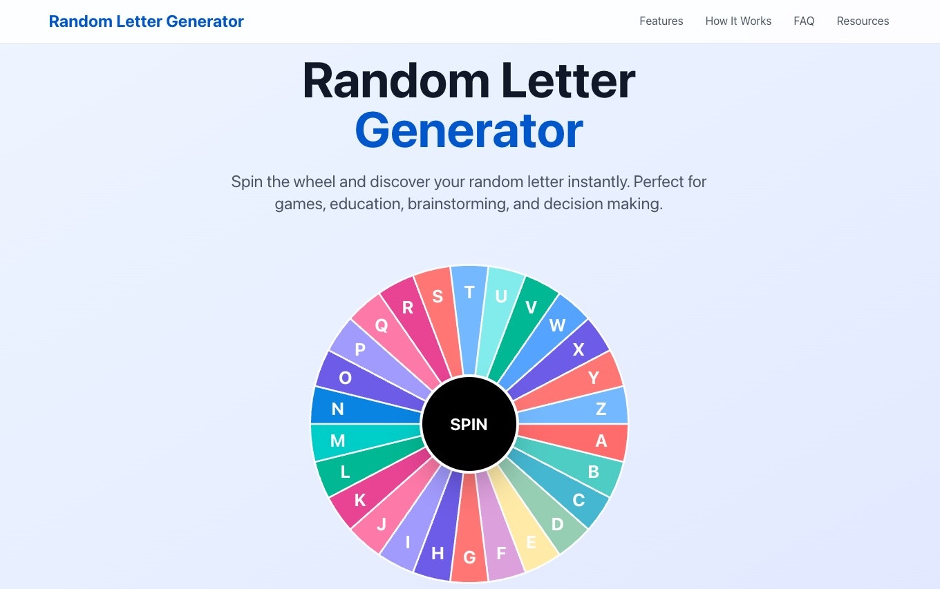 Random Letter Generator gallery image