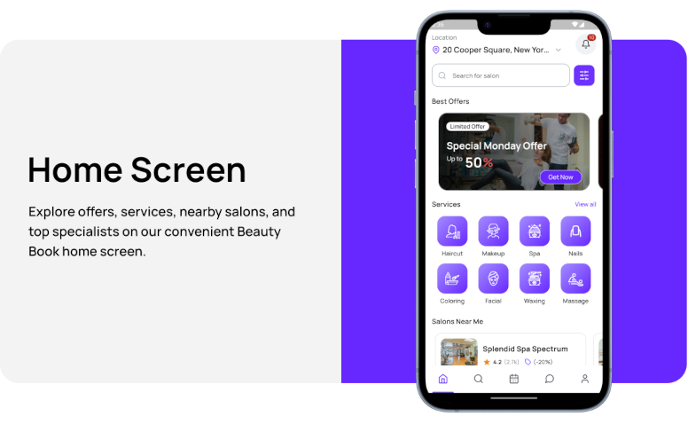 Sách làm đẹp - Salon đặt phòng Flutter ui media 1