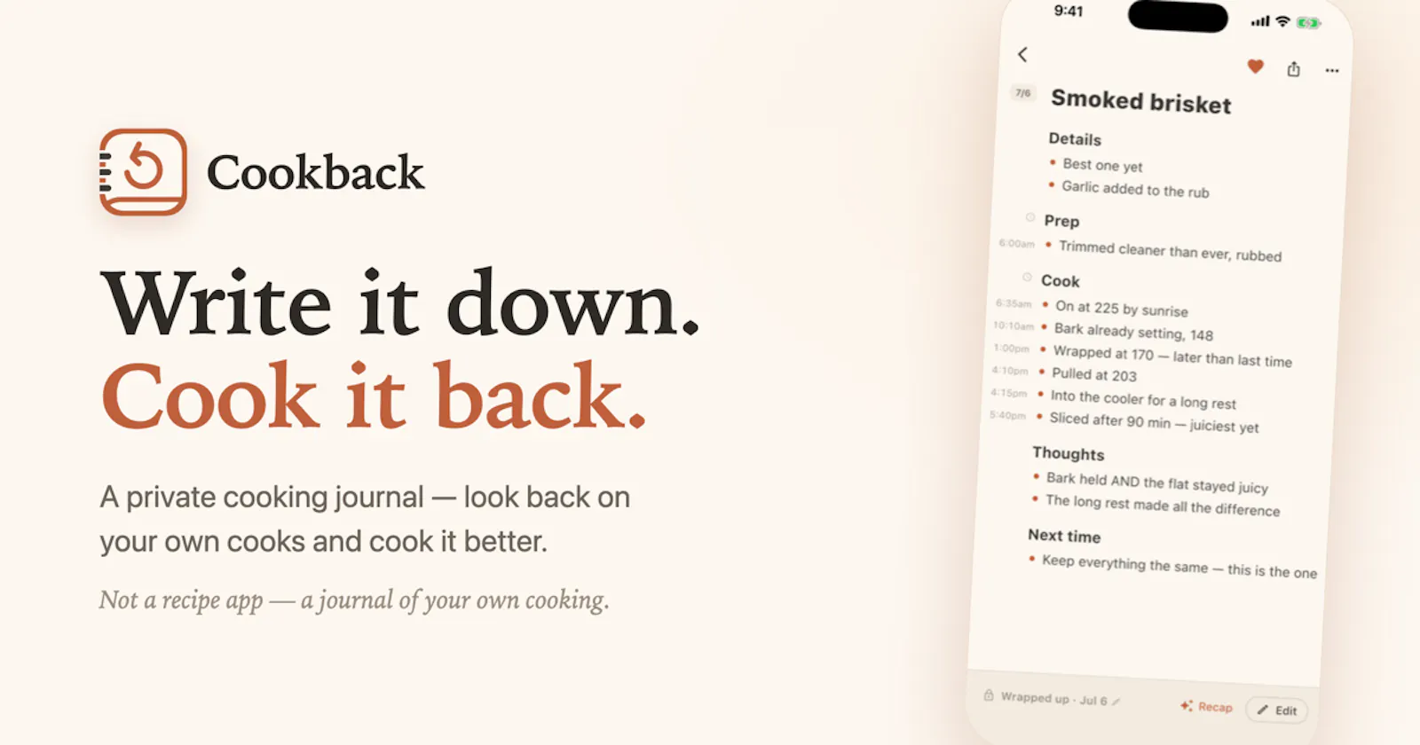 Cookback screenshot 1