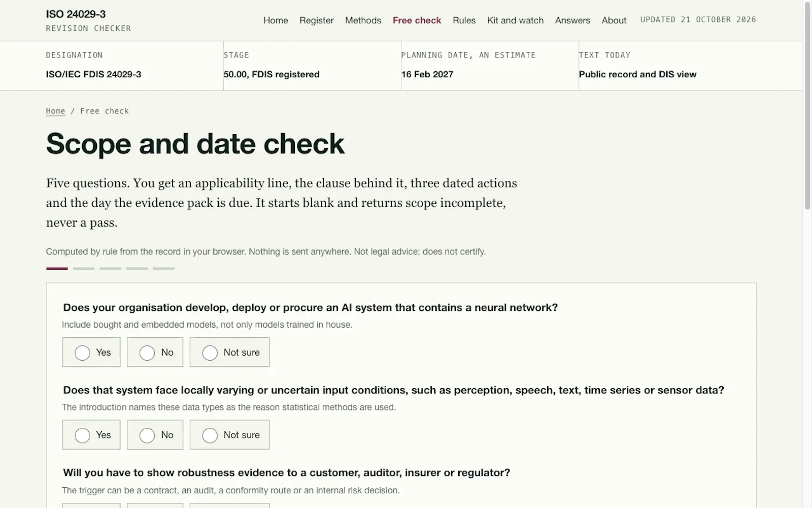 ISO 24029-3 Revision Checker screenshot 2