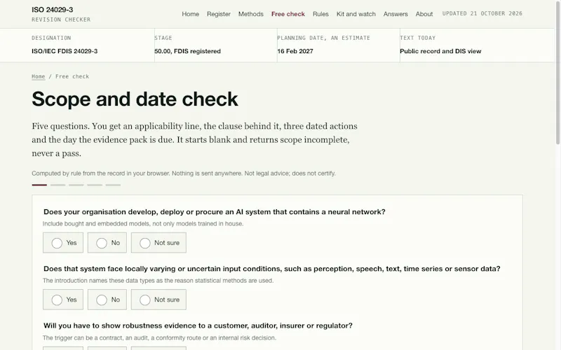 ISO 24029-3 Revision Checker screenshot 2