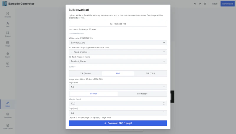 Free Bulk Barcode & Label Generator screenshot 3