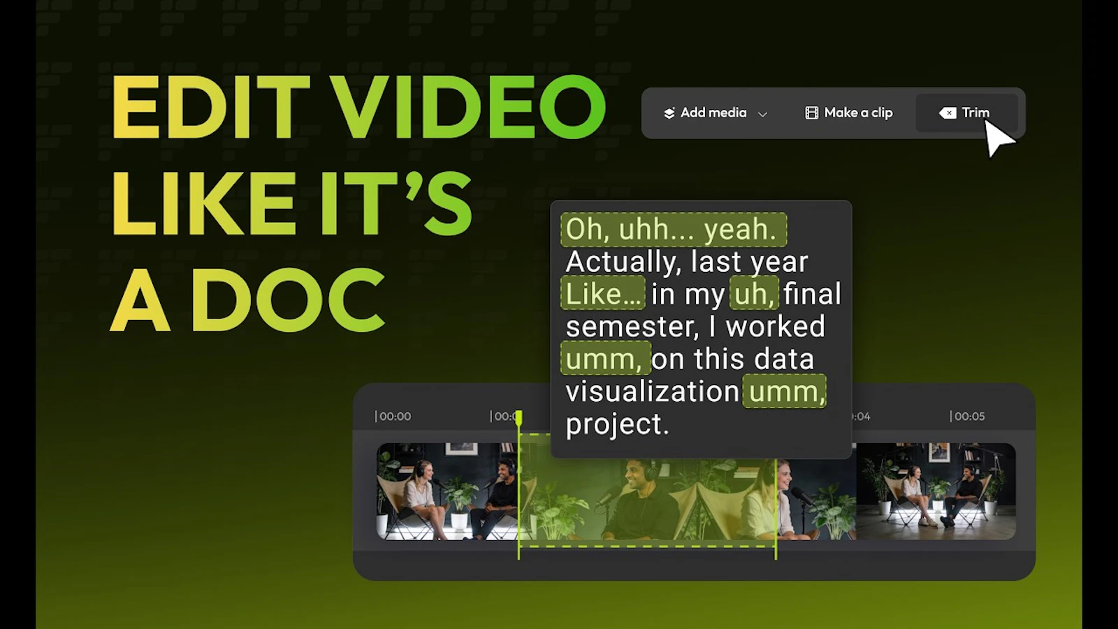 Flixier Edit by Transcript  screenshot 1 (video preview)