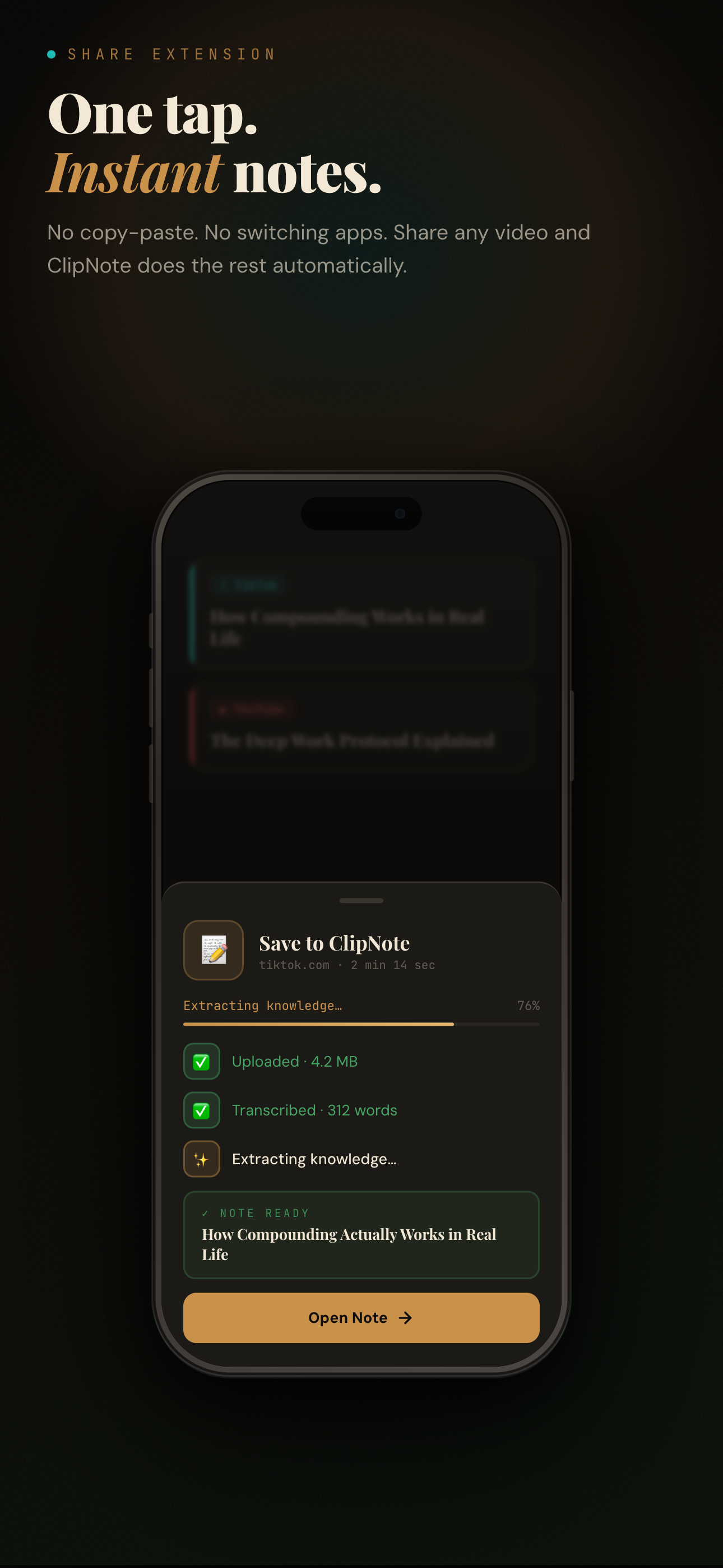 ClipNote — Turn shared videos into notes gallery image