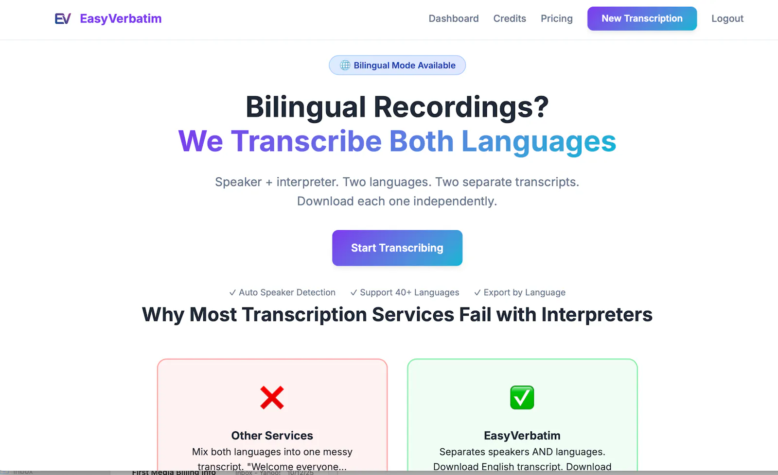 Bilingual Transcription Service screenshot 1
