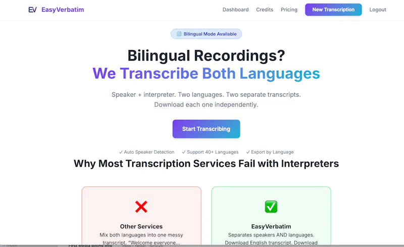 Bilingual Transcription Service screenshot 1