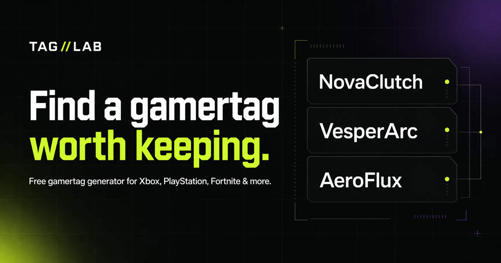 TAG//LAB: gamertag generator gallery image