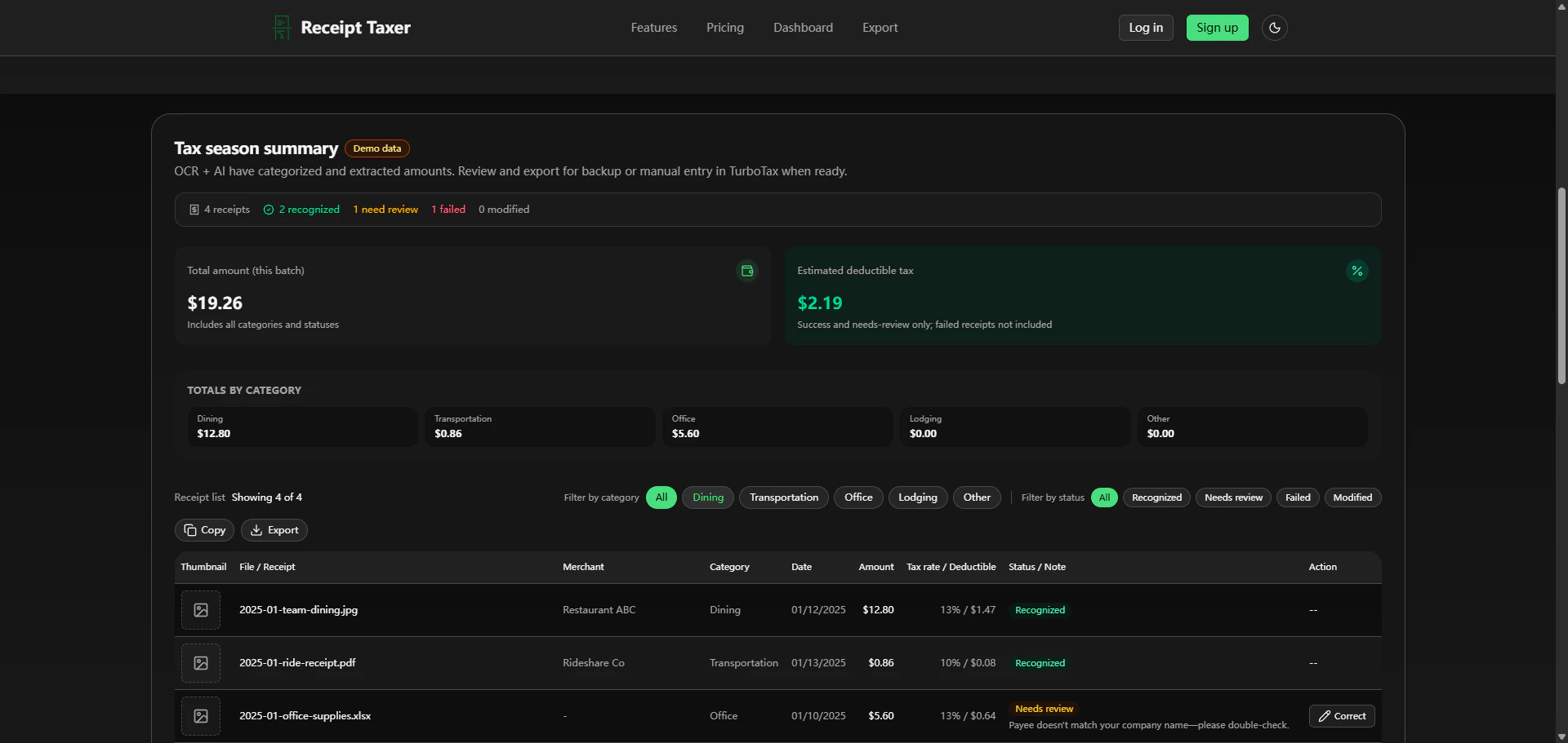 Receipt Taxer screenshot 2