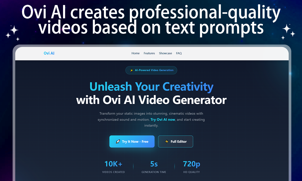 Ovi Ai — screenshot 1 showing tool features and UI