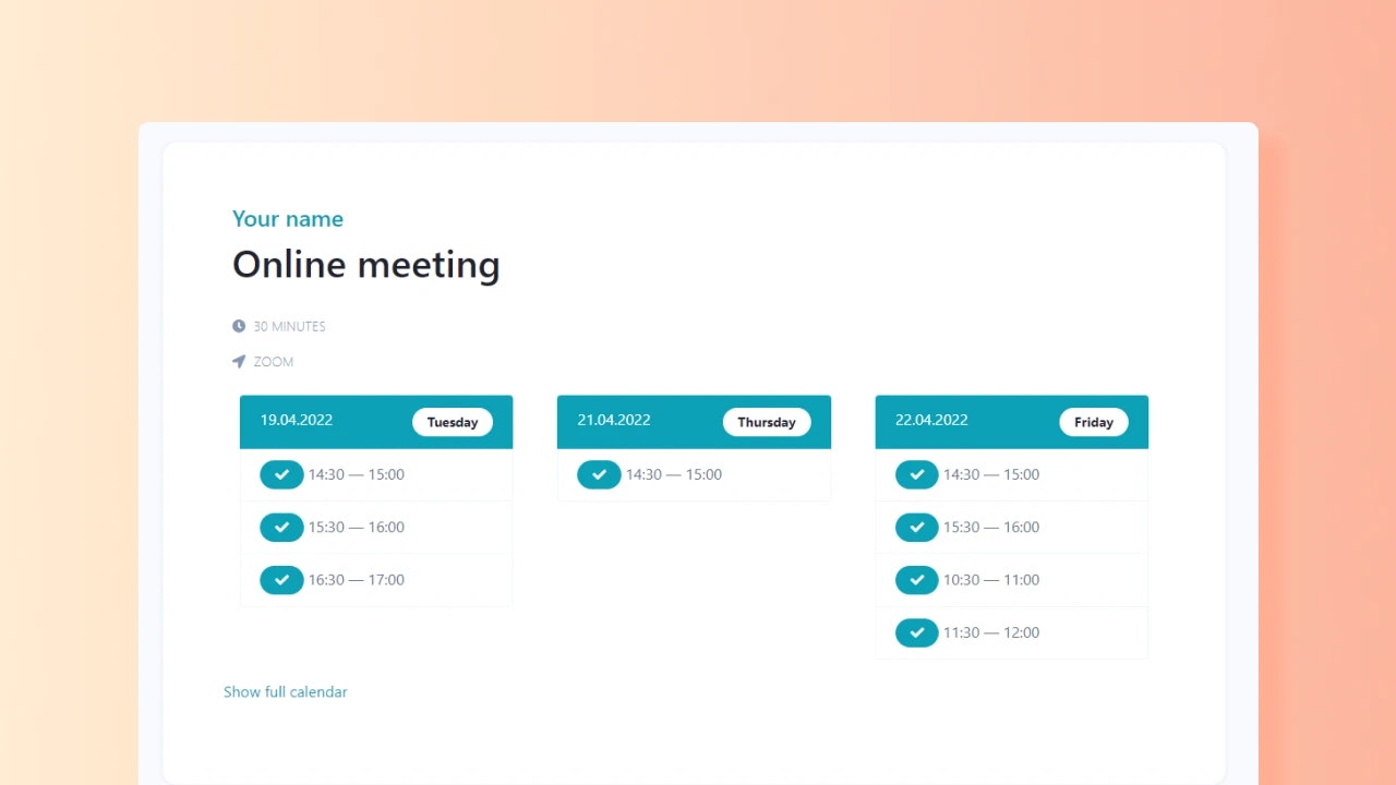2meetup - Простой инструмент планирования для встреч, звонков, классов медиа 2