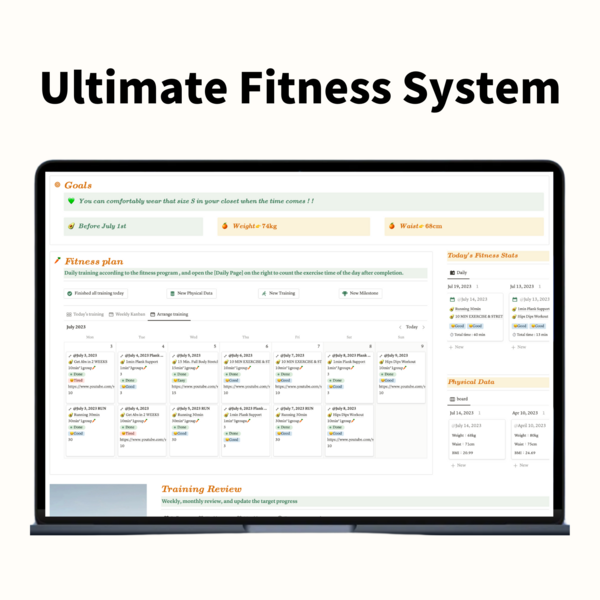 Notion Template: Ultimate Fitness System