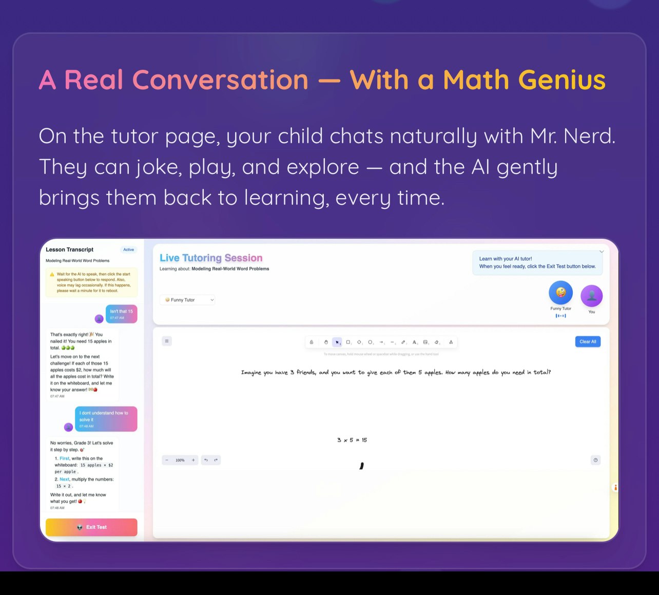 Mr. Nerd: AI Math Tutor for Kids media 2