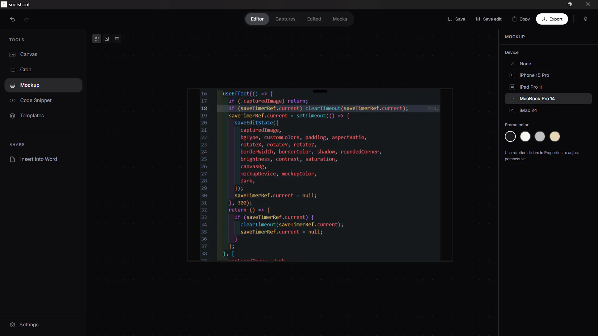 soofShoot - capture and edit gallery image