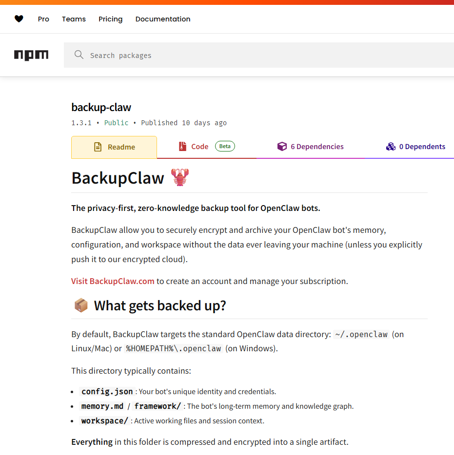 BackupClaw: Local/Cloud OpenClaw backups gallery image
