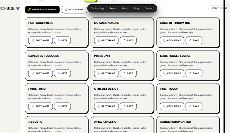 Funny Clever Football TeamName Generator screenshot 2