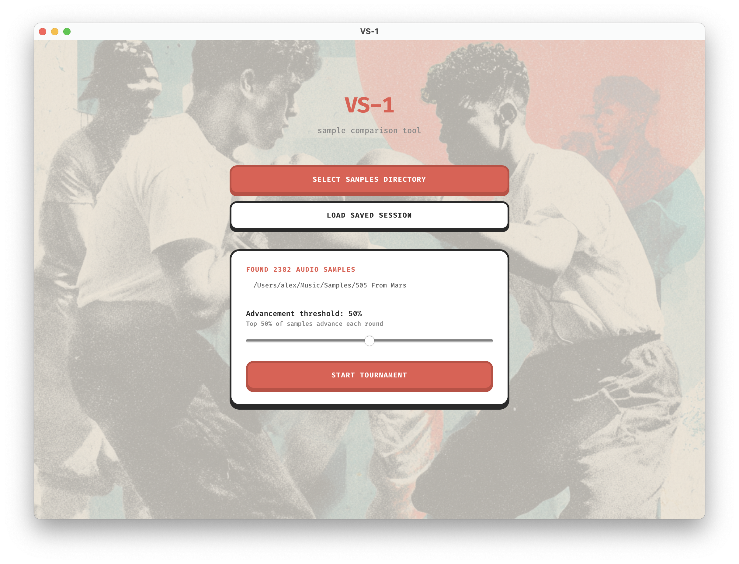 VS-1: FOSS audio sample tournament app gallery image