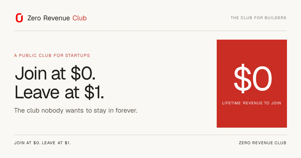 Zero Revenue Club gallery image