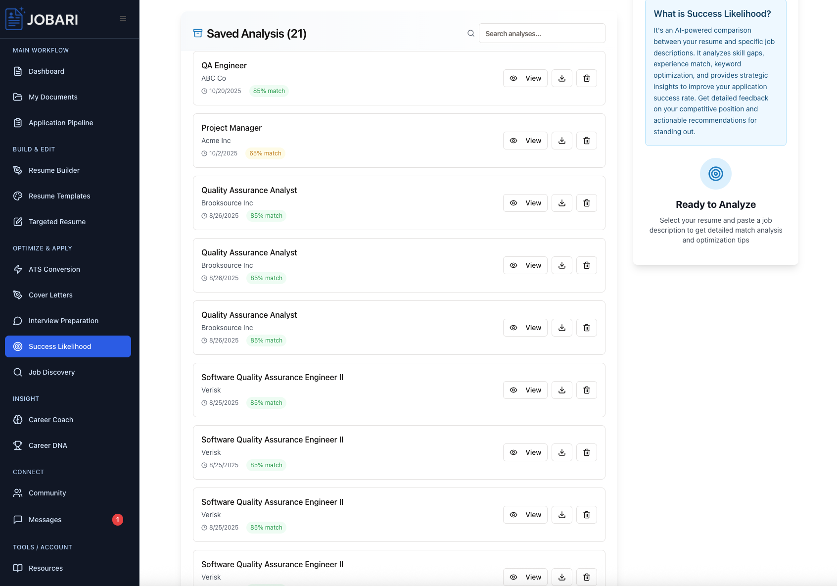Jobari - Tools for a Smarter Job Search gallery image