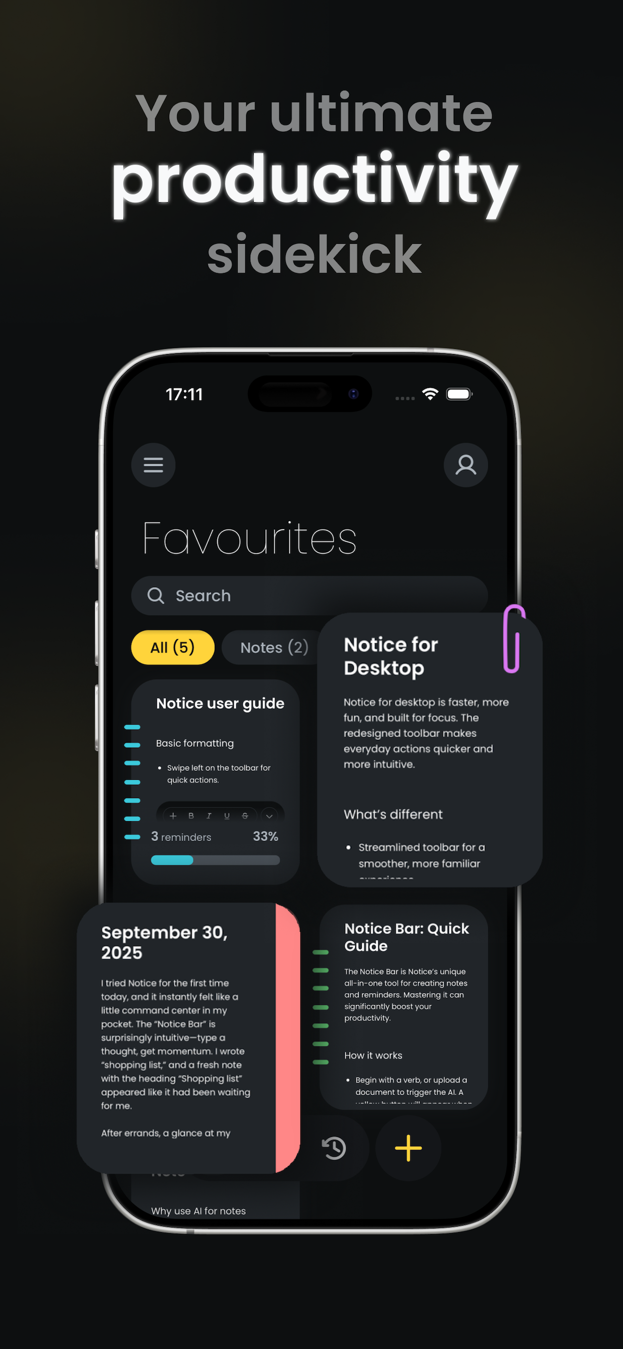 Notice - Main screenshot showing features and interface