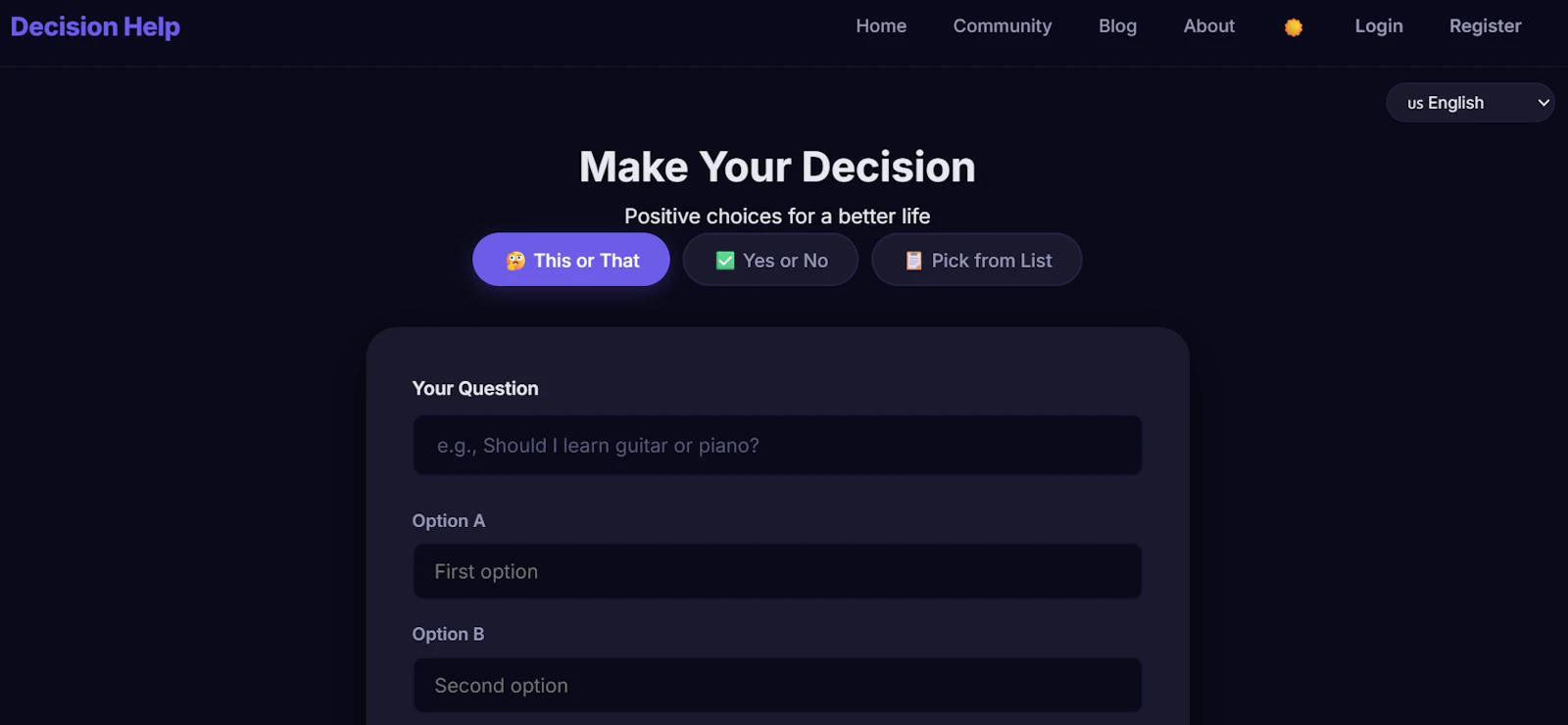 Decision Help screenshot 2