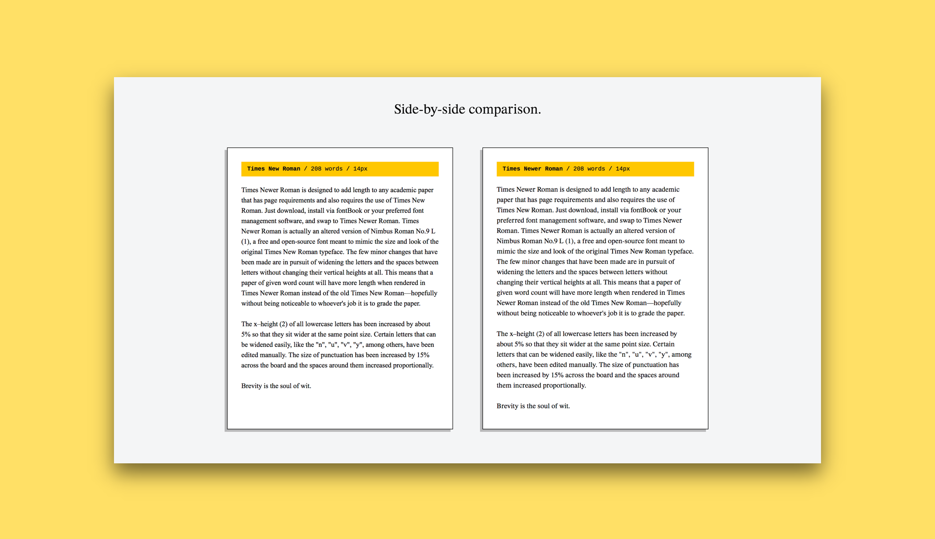 Times Newer Roman A font like Times New Roman, but each letter is 5