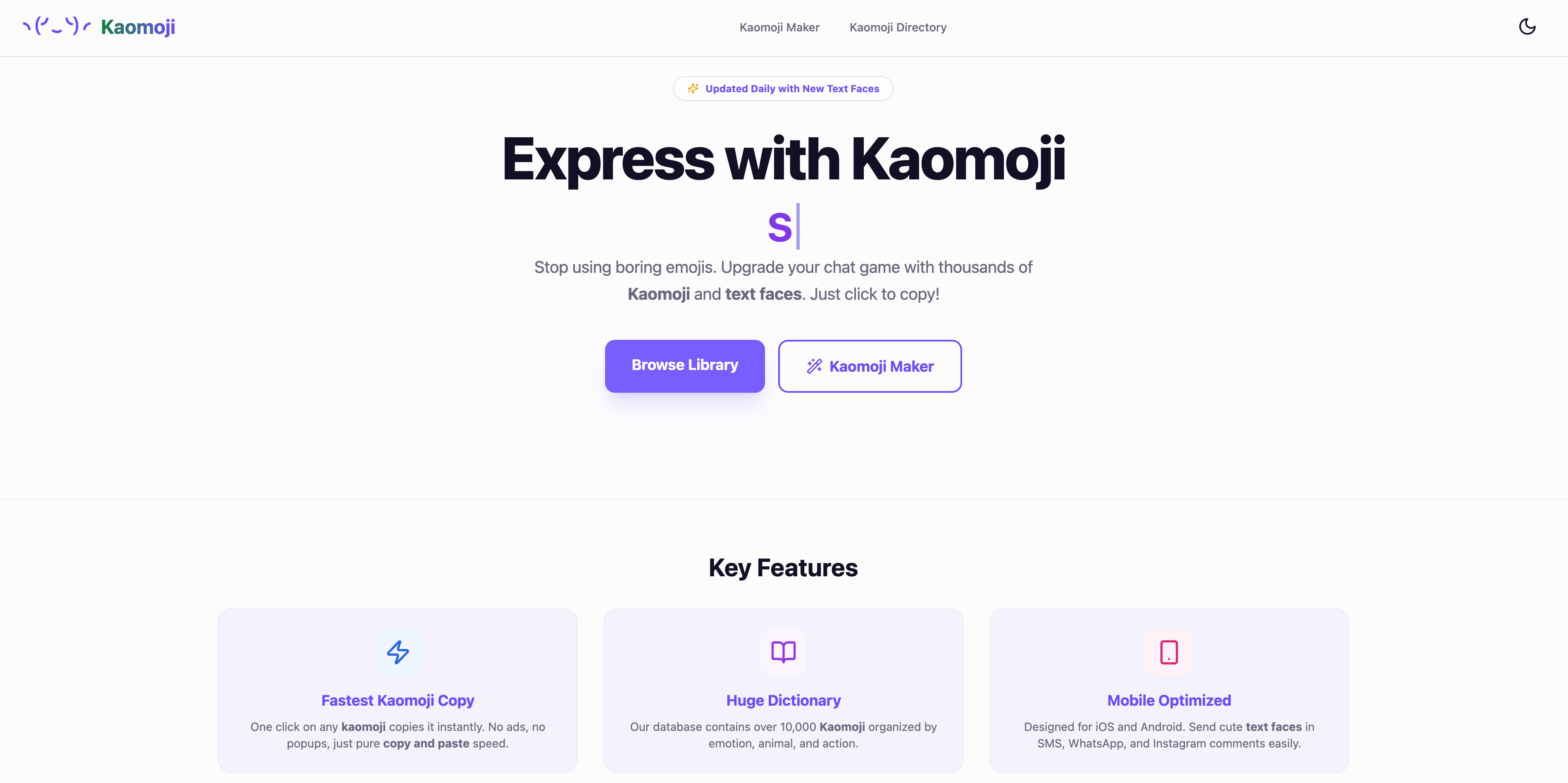 Kaomoji - Screenshot 4 showing product features and functionality