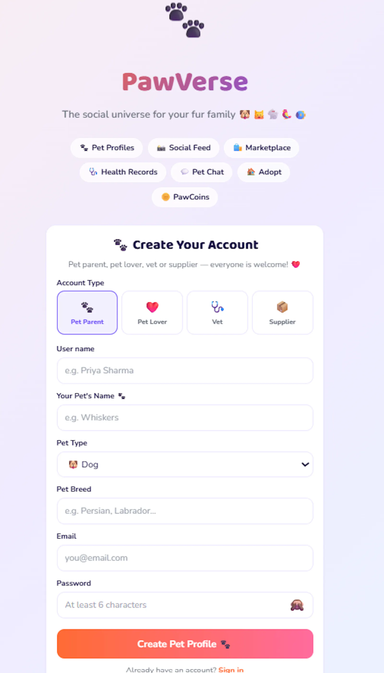 PawVerse Social screenshot 1