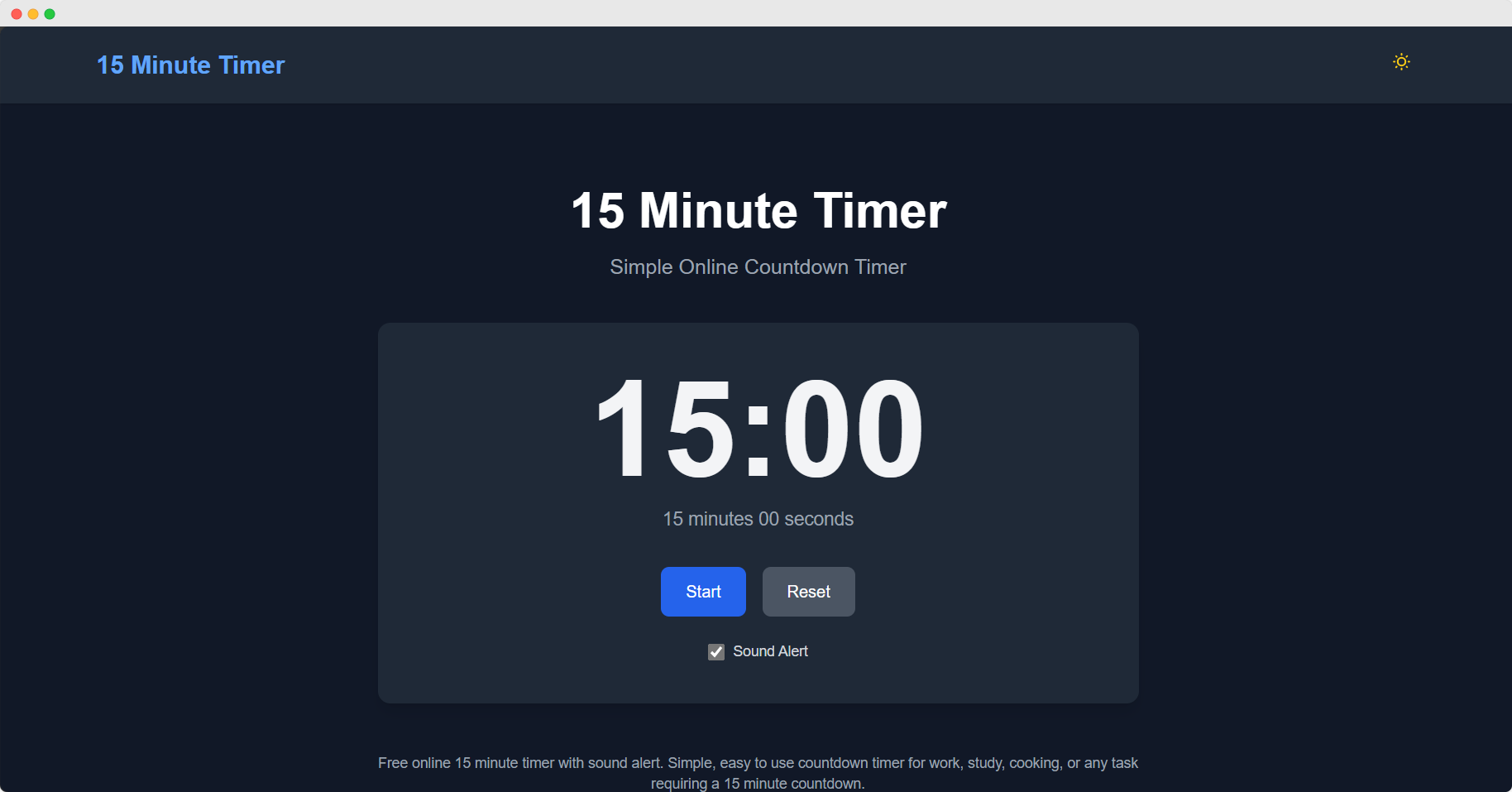 Média 15 minutes heures nettes - Compte à rebours en ligne simple 3