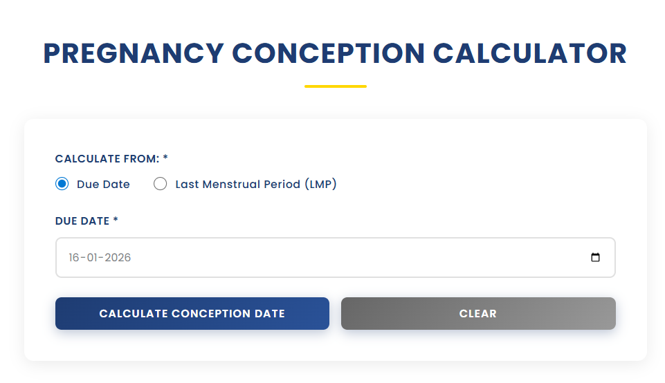 Pregnancy Conception Calculator - Main product screenshot demonstrating key features and user interface