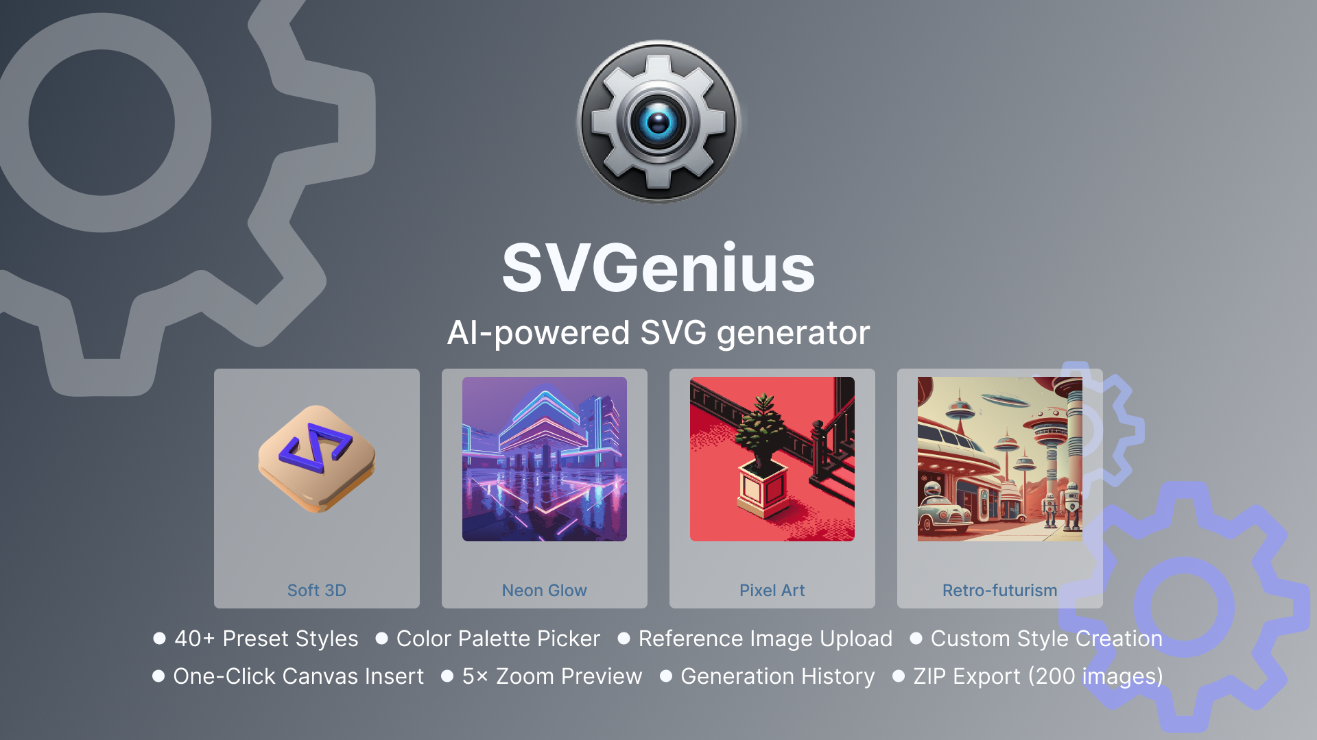 SVGenius - Main product screenshot demonstrating key features and user interface