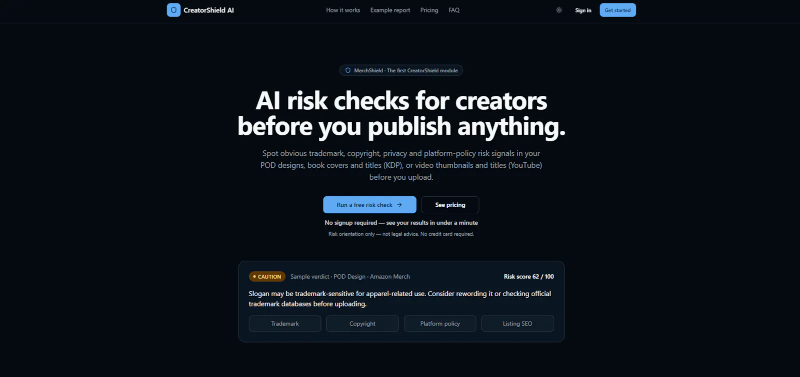CreatorShield AI screenshot 1