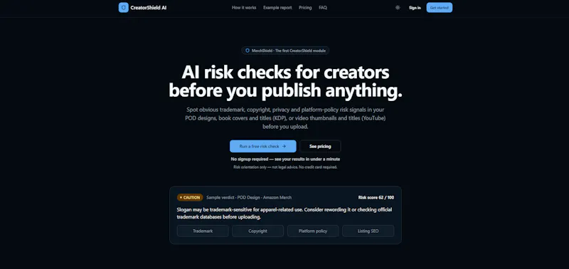 CreatorShield AI screenshot 1
