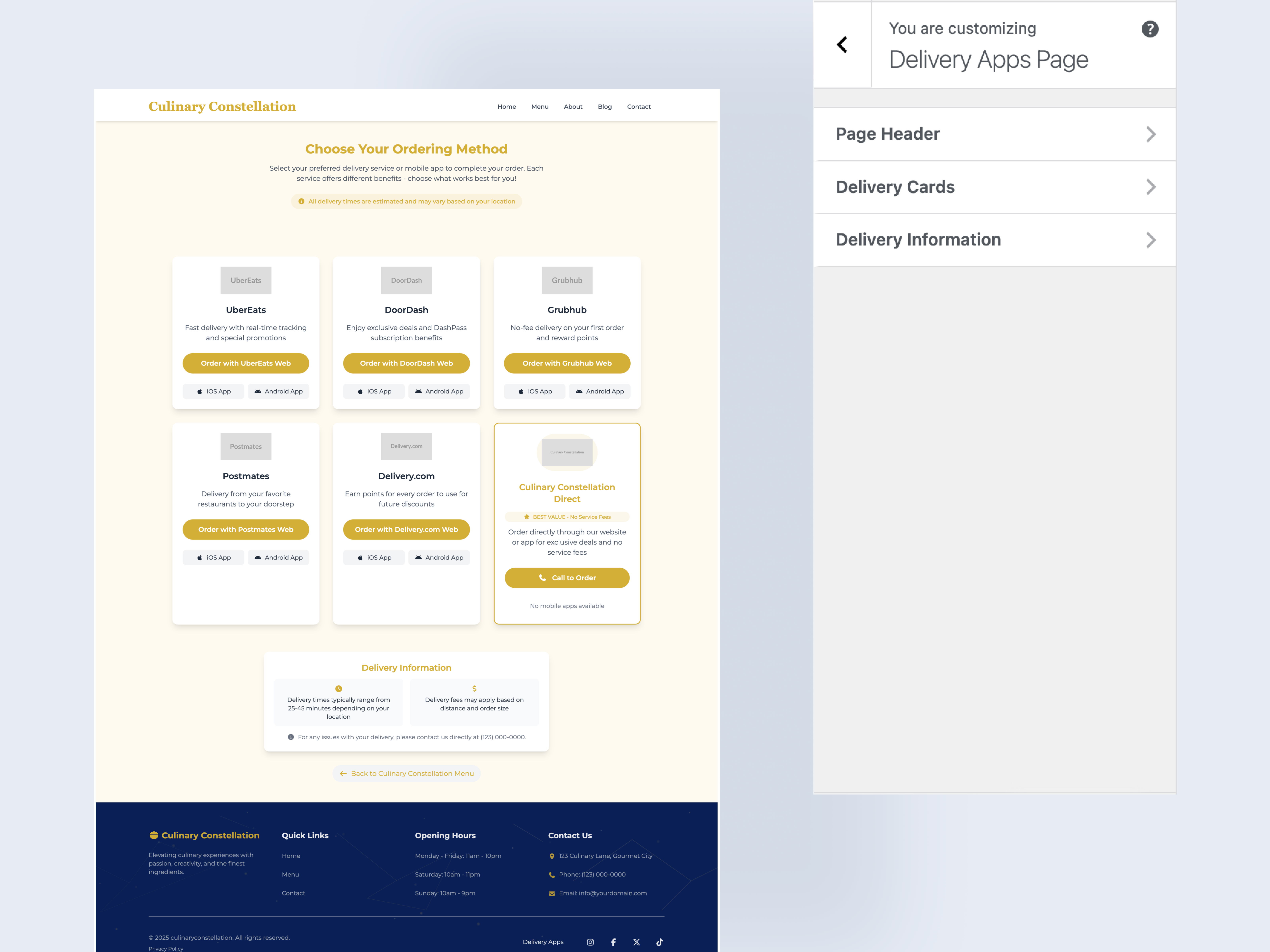 Culinary Constellation WordPress Theme gallery image